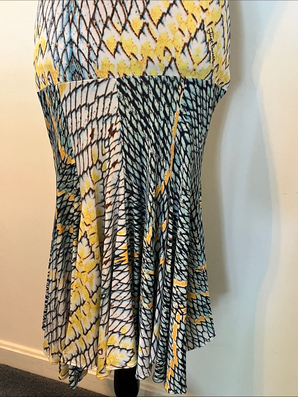 Just Cavalli Mermaid Dress Snake Midi Dress US 10 - Picture 8 of 11